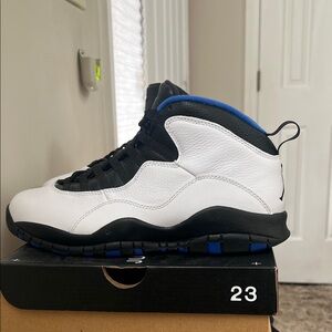 Jordan Sneakers White and Black with Blue Accents